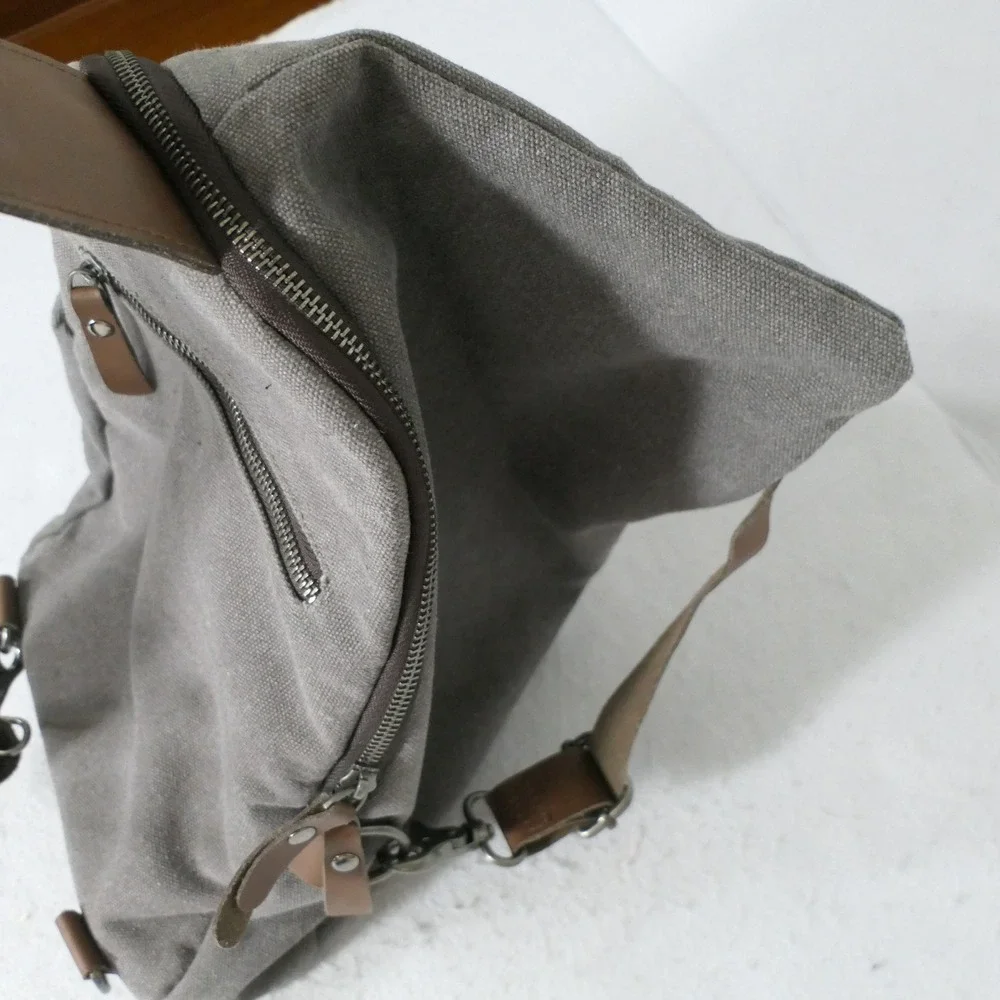 Unbranded Mens Sling Bag M Gray Gorpcore Utilitarian Crossbody Backpack